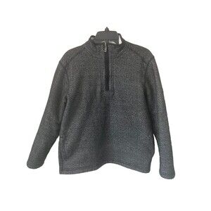 Orvis Quarter Zip Sweatshirt Mens Size Medium Grey Sherpa Fleece Lined